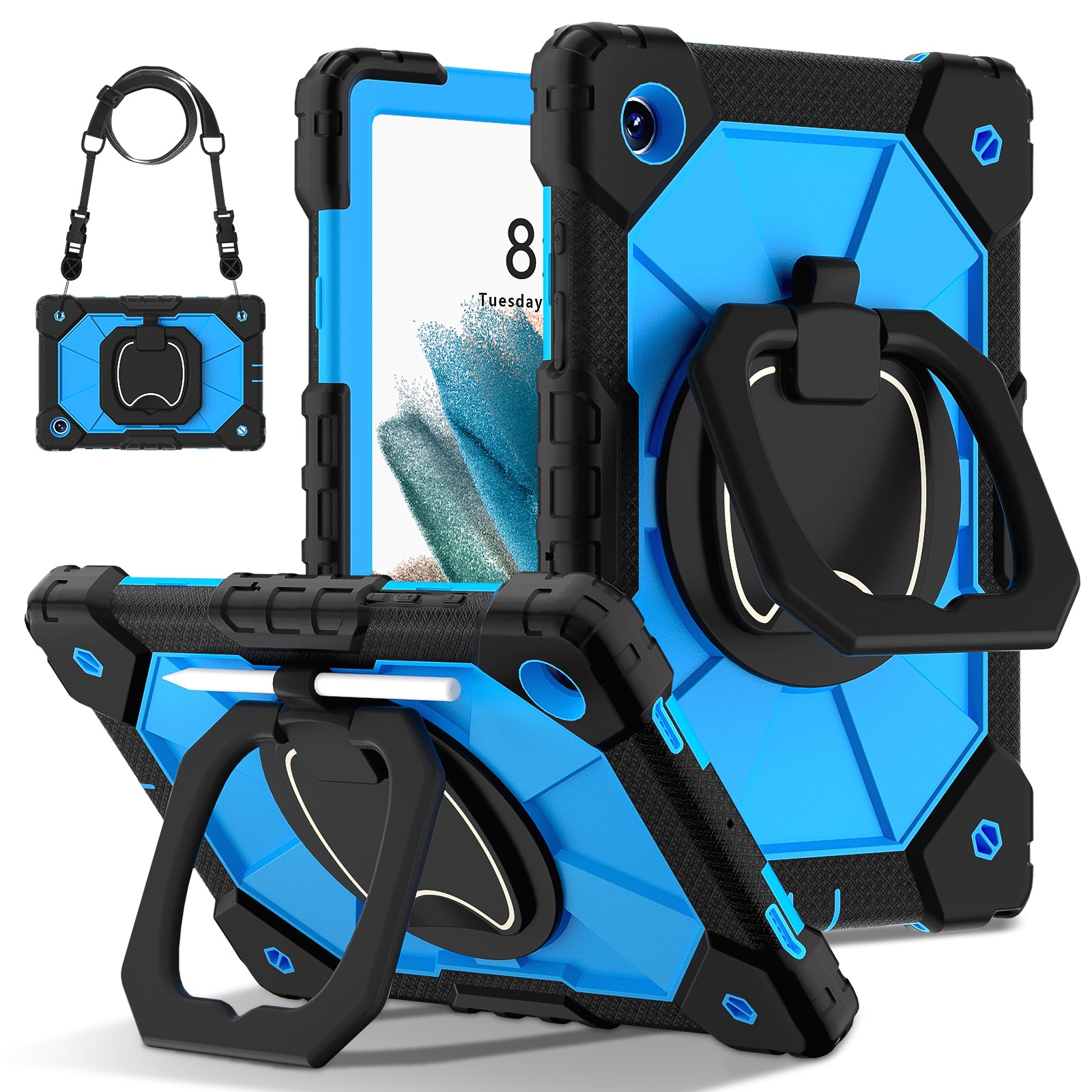 C3 for Samsung Galaxy Tab A8 10.5 (2021) / (2022) Tablet Case Silicone+PC Cover with Shoulder Strap C3 for Samsung Galaxy Tab A8 10.5 (2021) / (2022) Tablet Case Silicone+PC Cover with Shoulder Strap
